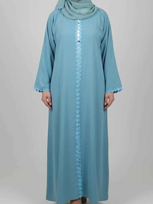 One-piece Open Abaya with Headscarf