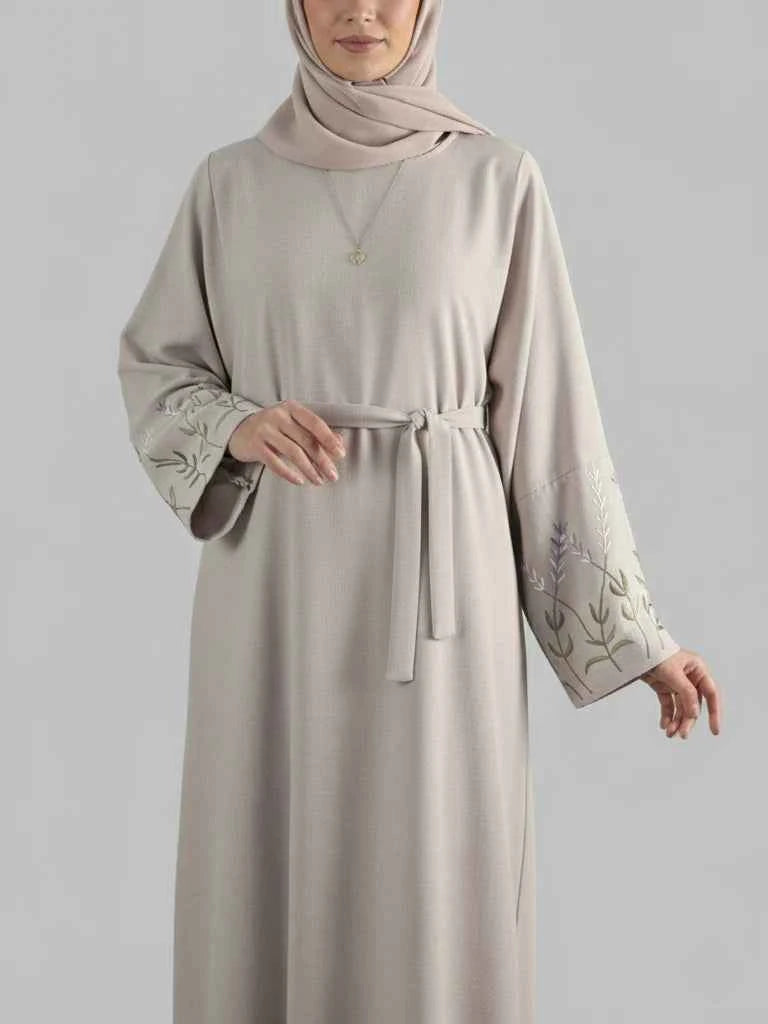 linen abaya dress Lavendar Cotton Beige / 60 in/152cm loop-sangeti Size:14EEE Machine wash on a Print of the Vanderbilt