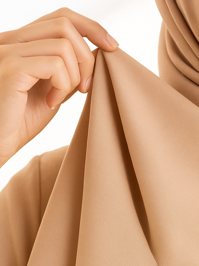 Nidah Premium Vardagsabaya – Beige med Fastsydd Sjal