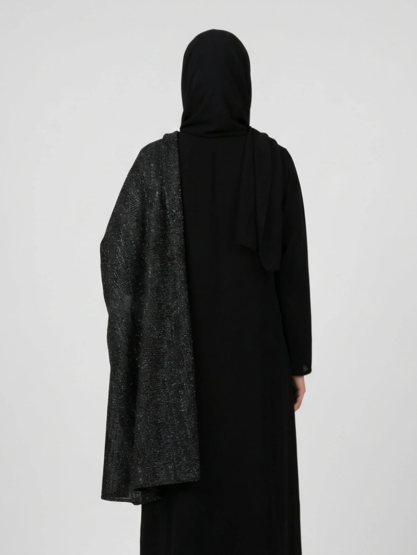 Dubai-inspirerad svart öppen abaya för modest och elegant stil