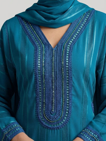 Moroccan butterflyJellaba Kaftan in premium crêpe fabric with elegant chest embroidery