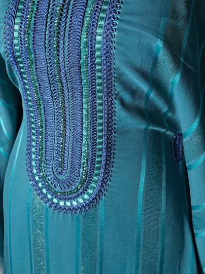 Women's Moroccan Farasha dress with adjustable inner belt and matching scarf