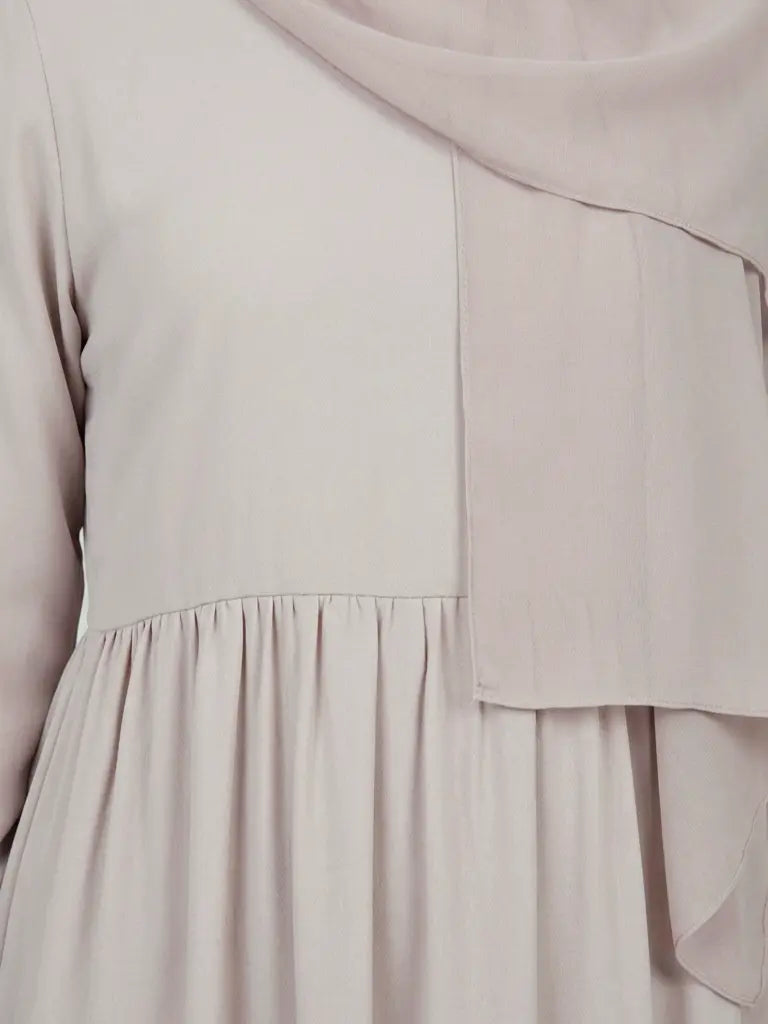 Long light beige dress