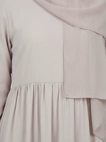 Long light beige dress