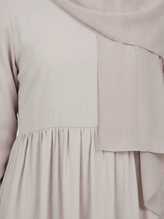Long light beige dress