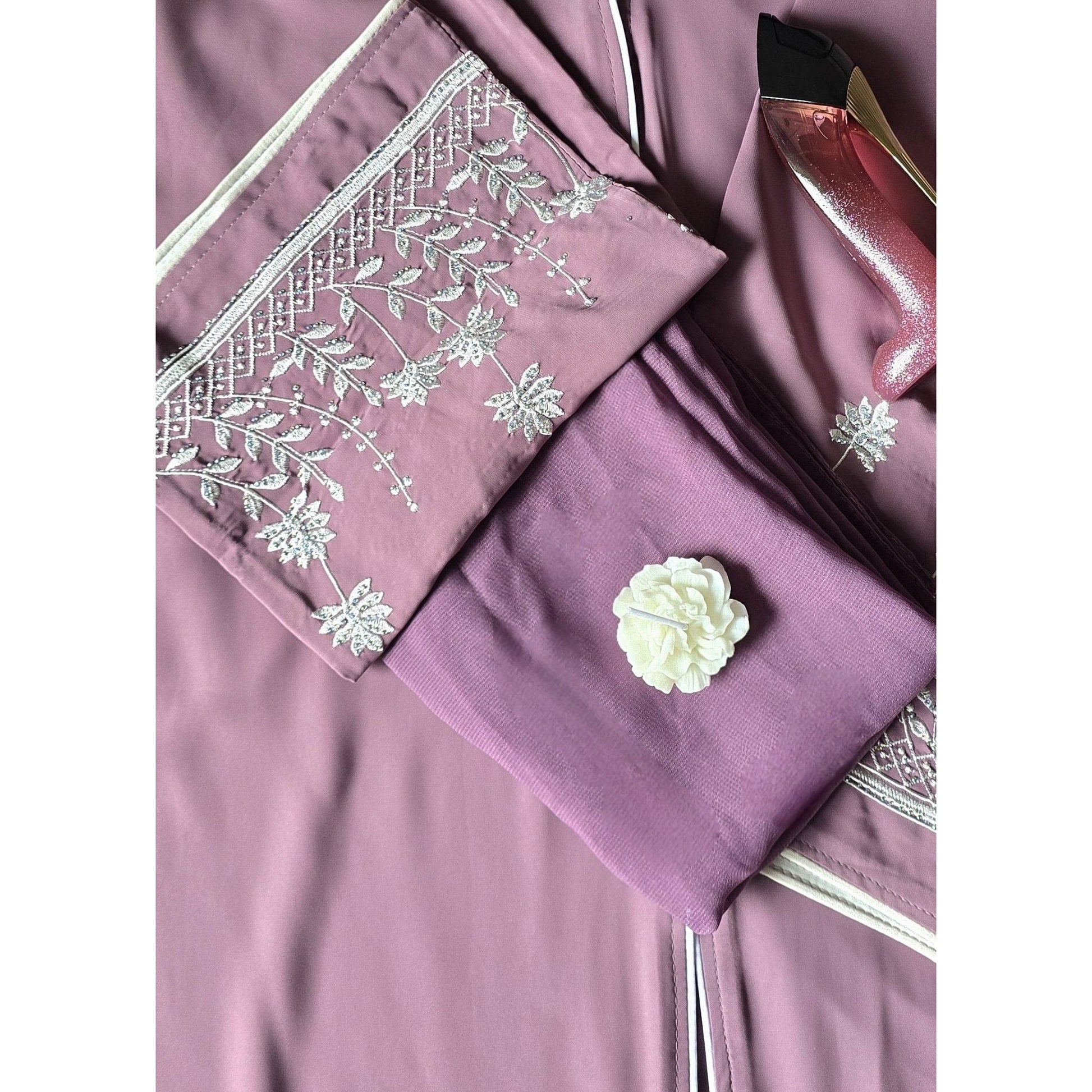 Purple abaya with embroidery 