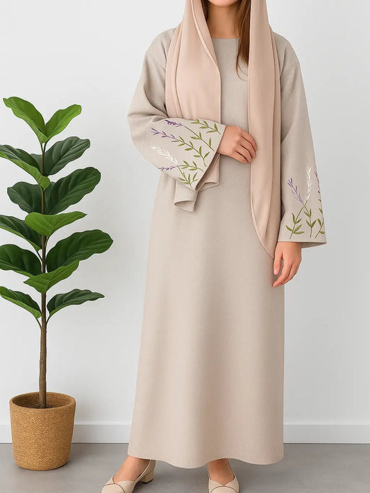 Lavendar cotton linen Abaya - Emara ModestyAbaya