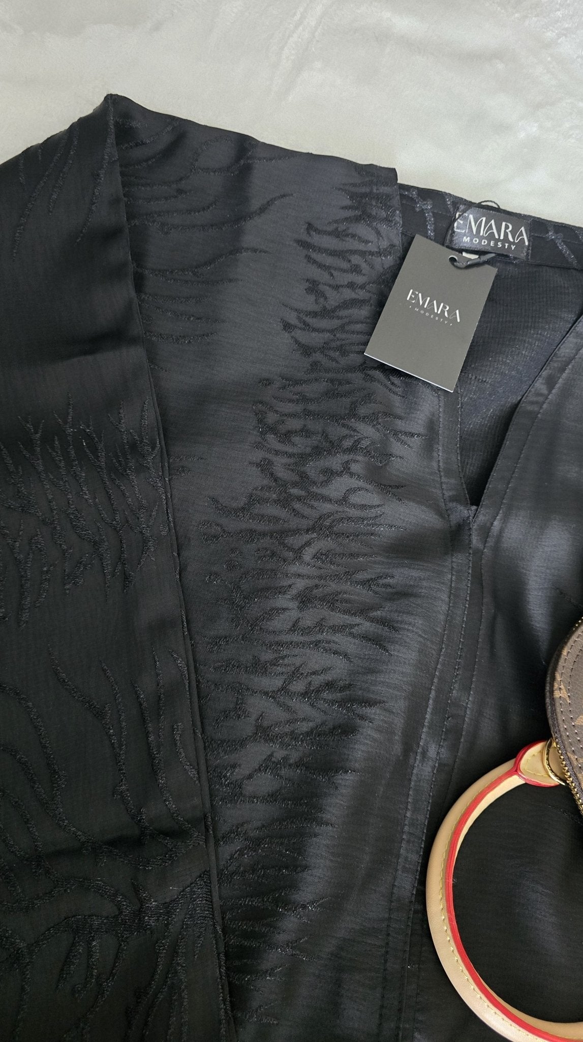 Black luxury satin abaya