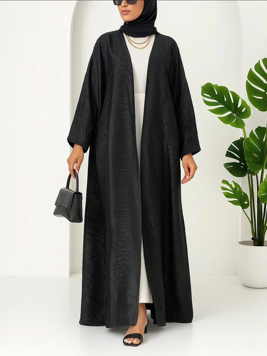 Layali Black Open Abaya - Emara ModestyAbaya