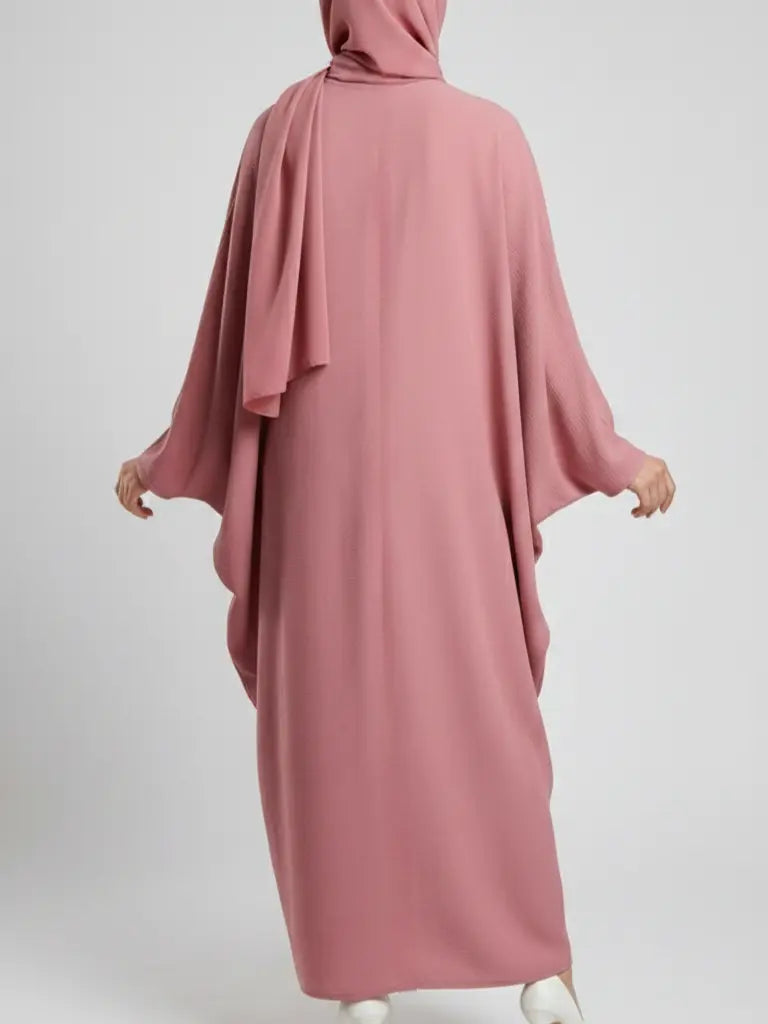 Lyxig farasha-abaya med chic stenbrodyr i midjan och dolt innerbä