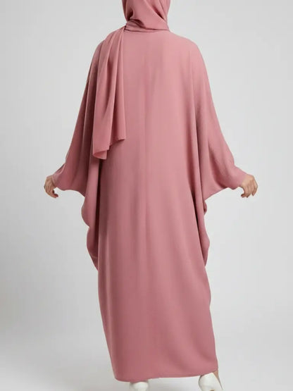 Lyxig farasha-abaya med chic stenbrodyr i midjan och dolt innerbä