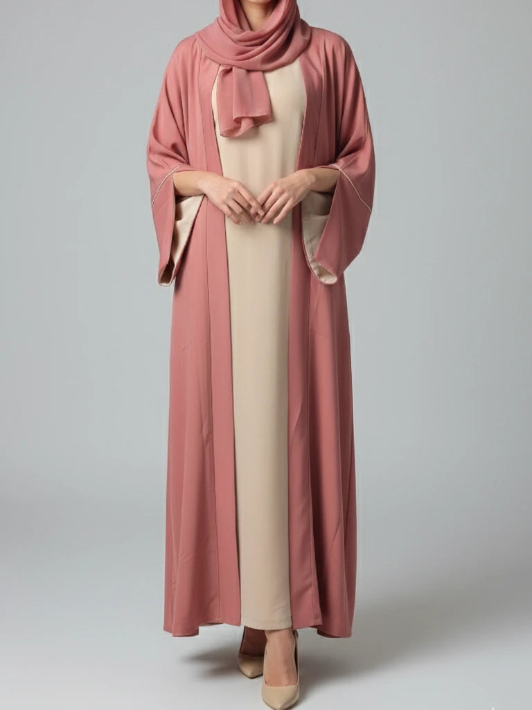 Elegant modern abaya för Eid och Ramadan i högkvalitativt tyg – islamiska kläder för kvinnor