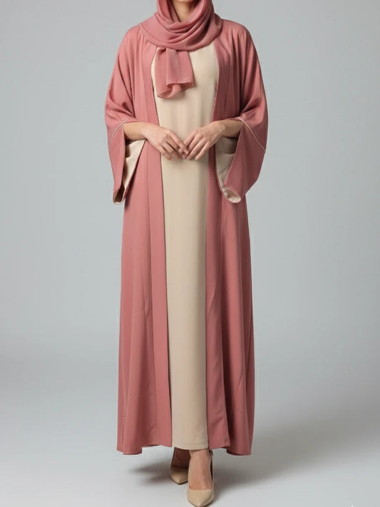 Elegant modern abaya för Eid och Ramadan i högkvalitativt tyg – islamiska kläder för kvinnor