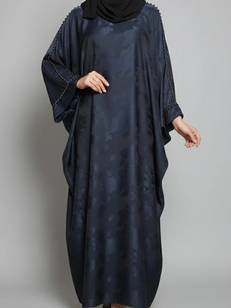 Handmade satin abaya dress for women, perfect for Eid and Ramadan