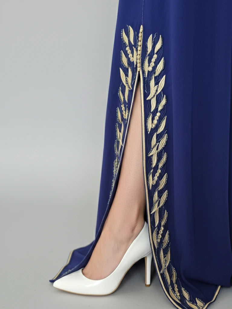 Luxury long Moroccan kaftan for weddings, Eid, Ramadan, and special occasions