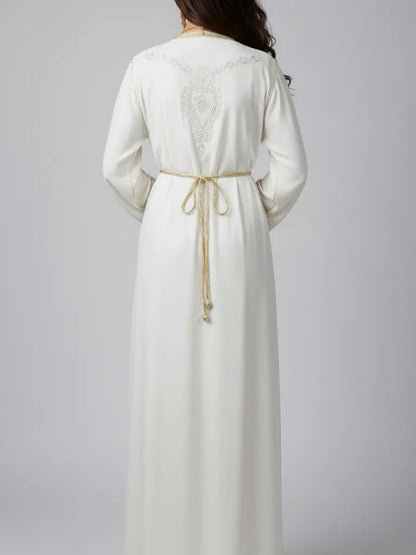 قفطان مغربي أبيض أصلي 