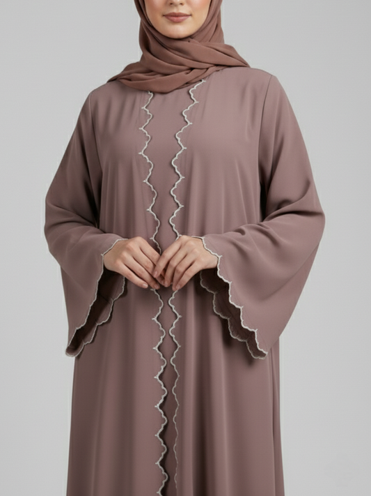 3 piece abaya set. Dubai brown abaya