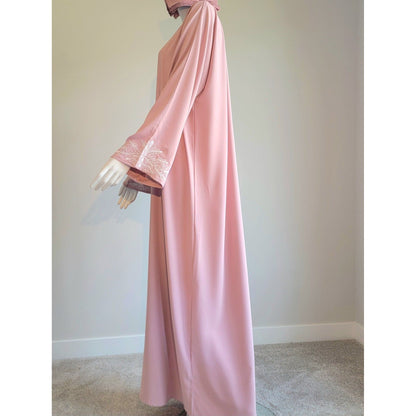 open pink abaya