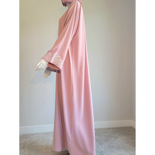 open pink abaya