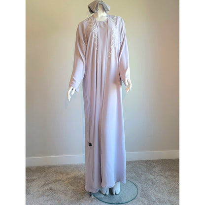Luxury grey abaya with embroidery for event 